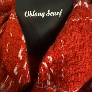 Red and White Oblong Blanket Scarf